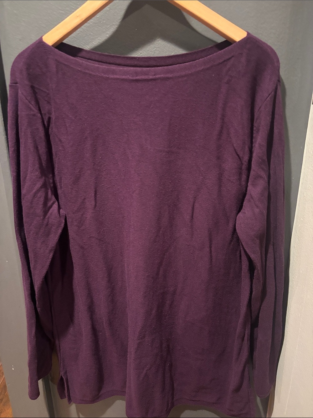 J. Jill Long Sleeve Boatneck Tunic in Deep Plum